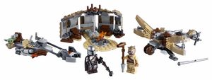 LEGO 75299 Star Wars: The Mandalorian Ärger auf Tatooine Bauset mit Baby Yoda das Kind Figur, Staffel 2, Spielset