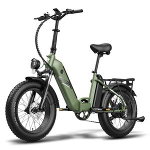 Faltbar E-Bike Herren Elektrofahrrad Mountainbike Trekking 40km/h mit 20AH Akku 20 Zoll Klappfahrrad grün