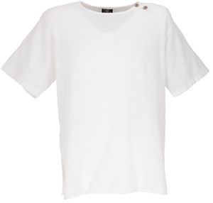 Freizeithemd, Yoga Hemd, Kurzarm Schlupfhemd, Goa Hemd - Weiß, Herren, Baumwolle, Größe: XL