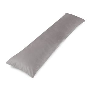 Seitenschläferkissen mit Bezug Velvet 40 x 145 cm - Komfortkissen Schlafkissen Seitenschläfer Body Pillow Seitenschlafkissen Gräulich