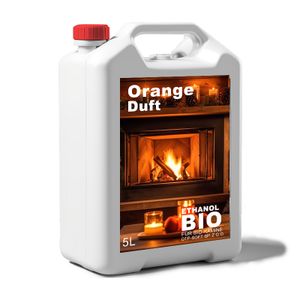 5 Liter Bioethanol ORANGENDUFT Premium 100% fürAlkohol für Kamin  5 L