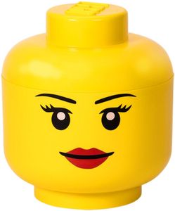 LEGO Girl Aufbewahrung Kopf, Gelb, 24 x 24 x 27 cm