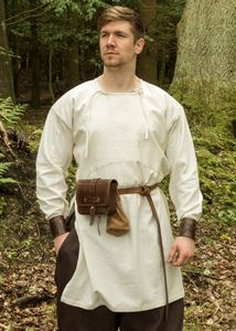 Wikinger Tunika, Viborg Rekonstruktion, natur - Baumwolle Mittelalter LARP Kostüme Kleidung Größe: XXL