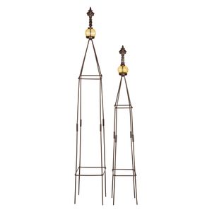 VERDOBA Obelisken Set 'Lambert', 2 Stück, Höhe: 80,5 und 100 cm, in versch. Farben, Farbe:Schwarz