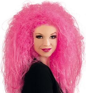 Perücke Crazy Wuschel Pink Karneval Fasching Halloween Party Cosplay Anime