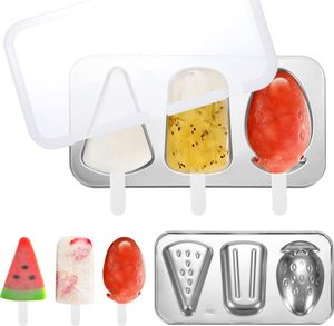 Eisformen aus Edelstahl, BPA-frei und wiederverwendbar; inkl. Stielen und Deckel für selbstgemachtes Eis am Stiel und Sorbet. Eisformen aus Edelstahl, BPA-frei und wiederverwendbar; inkl. Stielen und Deckel für selbstgemachtes Eis am Stiel und Sorbet.