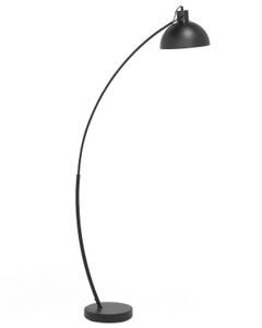 BELIANI Stehlampe Schwarz Metall 155 cm verstellbarer Schirm Kabel mit Schalter Bogenlampe Industrie Design