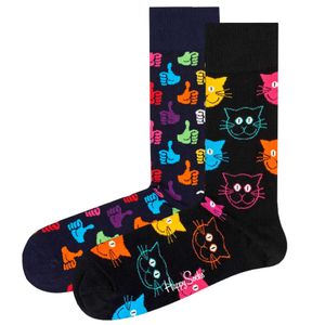 Happy Socks Uni Socken, 2er Pack - Classic Crew, Organic Baumwolle, Farbmix Cat 36-40