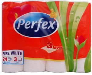 Perfex Toilettenpapier 24'er Set, 3- lagig, 90 Stück/ Rolle samtweich