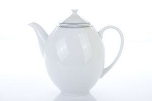 Kanvica na kávu, porcelán, Opal, 1,20 l, biela čipka, sivý okraj, Thun 1794