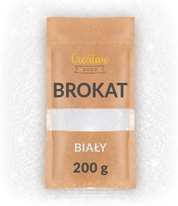 Creative Deco Brokat do farb | 200g | Biały | idealny dodatek do lakieru do paznokci, farb i żywicy epoksydowej | Cienka Warstwa 0,2mm