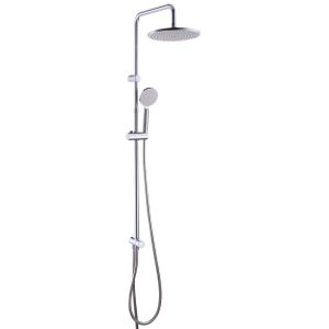 SENSEA - ESSENTIAL - Duschsstange mit Regendusche und Handbrause - Höhenverstellbar - Duschsset ohne Wasserhahn - Duschsystem ohne Duscharmatur - H. 72/110 cm - Silber - Verchromt - ACS