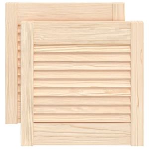vidaXL Dvere šatníkovej skrine s lamelovým dizajnom 2 ks 39,5x39,4cm masívne drevo