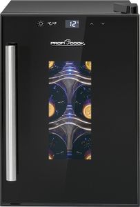 ProfiCook Mini-Wein-Kühlschrank/Getränkekühlschrank/Flaschenkühlschrank PC-WK 1230; für Rotwein, Weißwein, Rosè; für 6 Flaschen; Sensor Touch