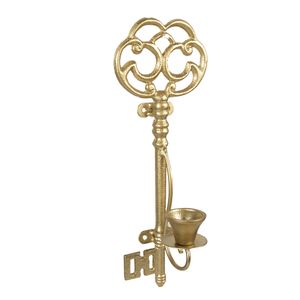 Clayre & Eef 6Y5420 Klíč ke svícnu zlatý 13x9x34 cm