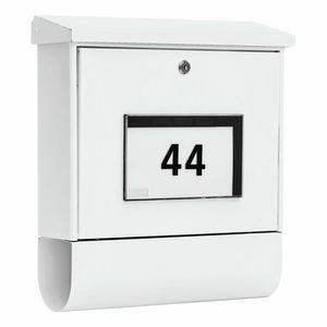 BURG-WóCHTER Briefkasten Malaga 4400 W mit Zeitungsfach und beleuchteter Hausnummer, Verzinkter Stahl, Einwurf-Format DIN C4