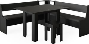 Vicco Eckbankgruppe Roman, 180 x 180 cm mit Tisch, Schwarz Vicco Eckbankgruppe Roman, 180 x 180 cm mit Tisch, Schwarz