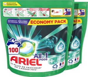 Ariel All in 1 Waschmittelkapseln + Touch of Lenor Unstoppables - 2 x 50 Wäschen - Vorteilspaket