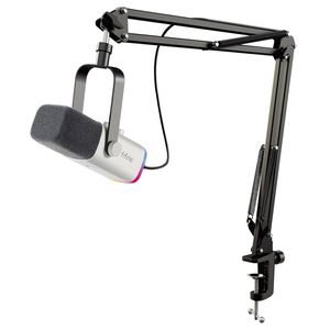 FIFINE XLR Streaming Mikrofon mit Arm USB Dynamisch Microphone Gaming PC Podcast, Weiß