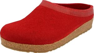 Haflinger Damen Pantoffel Hausschuh Grizzly Torben Wollfilz 713001, Größe:41 EU, Farbe:Rot