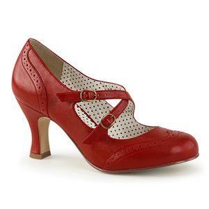 Pin Up Couture FLAPPER-35 Mary Jane Pumps rot, Größe:EU-38 / US-8 / UK-5