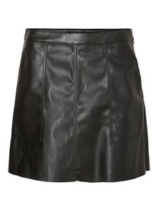Vero Moda Damen Mini Rock - VmSylvia kurzer Kunstleder Skirt, Farbe:Schwarz, Größe:XS