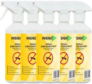 INSIGO 5x500ml Anti Ameisen Mittel Spray Gift gegen Stop frei abwehren Bekämpfen Schutz