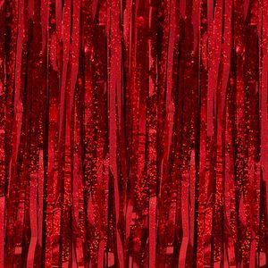 Oblique Unique Lametta Vorhang 99x200 cm Deko für Weihnachten Silvester Geburtstag Deko Fasching Karneval - irisierend rot