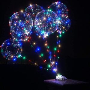 10 Stück LED Ballons Leuchtende Luftballons, 20 Zoll LED Bunte Bobo Helium Luftballons für Hochzeit, Party, Geburtstage, Weihnachten, Feste Dekoration