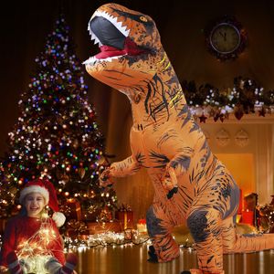 Fiqops Aufblasbares Kostüm Dinosaurier Erwachsene T-Rex Kinder Halloween Dino kostüm