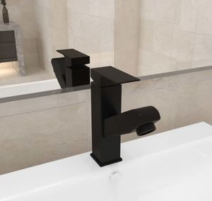 vidaXL Umývadlová batéria s výsuvnou sprchou čierna 157x172 mm vidaXL Umývadlová batéria s výsuvnou sprchou čierna 157x172 mm