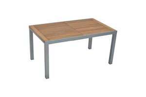 Zahradní stůl Merxx rozkládací 150/200 x 90 cm - hliníkový rám stříbrný s akátovým dřevem