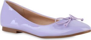 VAN HILL Damen Klassische Ballerinas Flache Schleifen Schuhe 841553, Farbe: Helllila, Größe: 37