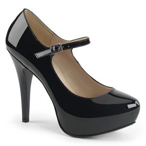 CHLOE-02 Damen Pumps von Pleaser Pink Label, Schwarz Lack , EU 42, US 10