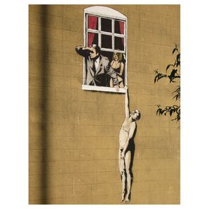 Kunstdruck auf Leinwand - Lovers, Banksy - Wanddeko, Canvas cm. 60x80