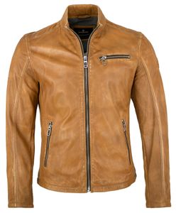 Milestone - Herren Echtleder Lederjacke Lammnappa cognac