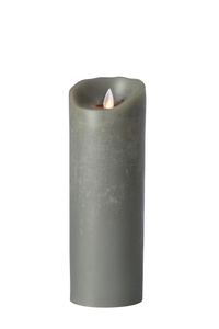 Sompex Flame Echtwachs LED Kerze, fernbedienbar, grau – in verschiedenen Größen, Höhe:23 cm