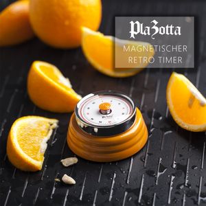 Design Timer Mechanisch Magnetisch Edelstahl Küchentimer Kurzzeitmesser Eieruhr Orange
