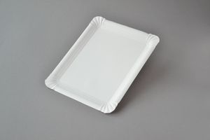 1500 Stück Pappteller (13×20 cm)  (eckig, weiß, unbeschichtet), Einweg, Party, Kuchenteller, Tortenteller, Imbissteller, Pizzateller, Papier Teller