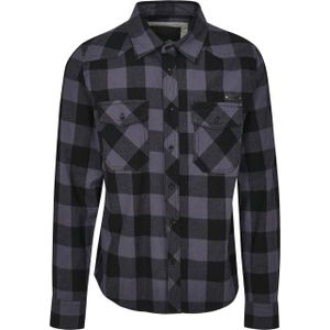 Brandit - Herren CHECK Slim Fit Flanelová košeľa BLACK/CHARCOAL L