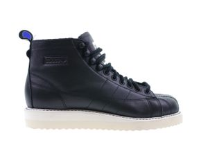 Adidas Superstar Boot Damen Schuhe Sneaker Laufschuhe Turnschuhe Leder Schwarz, Größe:36 2/3, Farbe:Schwarz