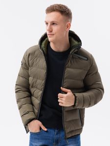 Ombre Herren Winterjacke mit  Kapuze vorne Reißverschluss und Taschen Leichte und Bequeme Jacke Perfekt fur Herbst/ Winter 6 Farben S-XXL