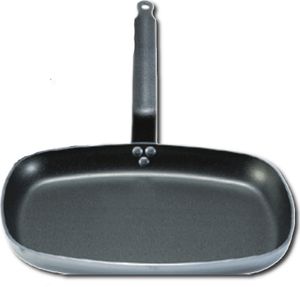 de Buyer 8184.38, Rund, Fischpfanne, Schwarz, Edelstahl, Aluminium, 200 °C, Aluminium