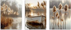 Poster Wandbilder See 3 Teilig Poster Set 50x70 cm - ökologische Tinte, Wasserfest -  Poster für wohnzimmer, schlafzimmer