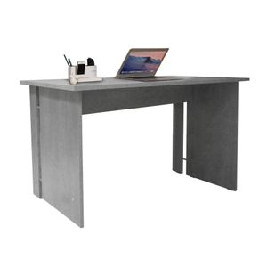 Linearer Schreibtisch für Büro und Arbeitszimmer, Minimaler Computertisch, Schreibtisch für die Arbeit, 150x78xh75 cm, Farbe Zementgrau