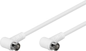 goobay SAT Anschlusskabel (F-Quick) weiß 10,0 m Quick F-Stecker gewinkelt / Quick F-Stecker gewinkelt