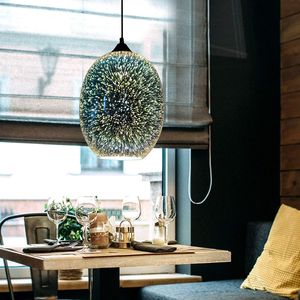 3D Kristall Pendelleuchte Bunte Deckenleuchte für Restaurant Bar Café E27  Feuerwerk Moderne Lampe Galaxis