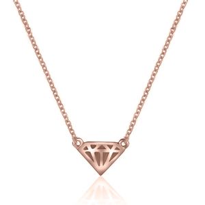 Silberhalskette – diamant – 6*10 mm – roséplattiert