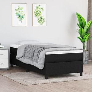 vidaXL Boxspringbett Schwarz 100x200 cm Stoff - Boxspringbett - Boxspringbetten - Bett - Schlafzimmermöbel