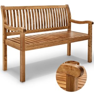 tillvex® Gartenbank Holz Dunkelbraun 125 cm / 2 - 3 Personen Parkbank Massiv Sitzbank Garten Gartenmöbel